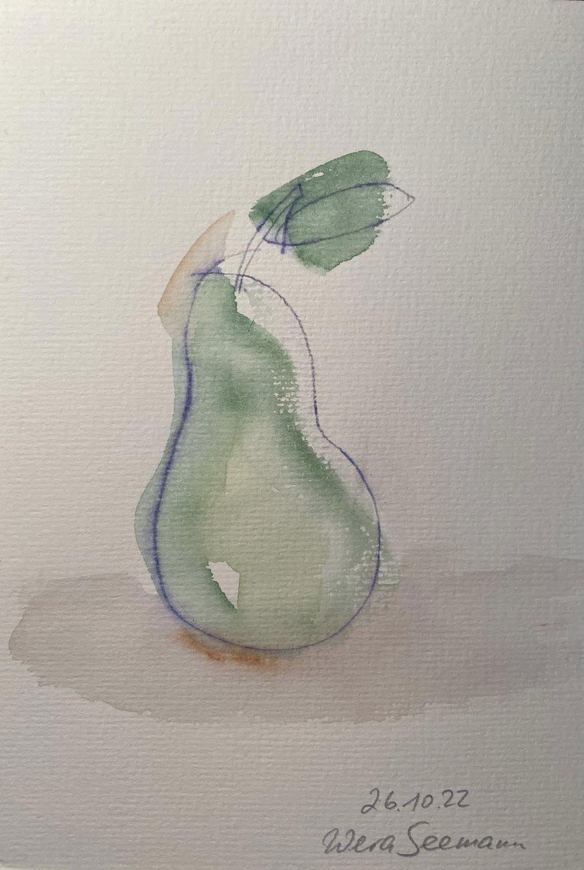 Creative aquarell von Wera Seemann, a pear